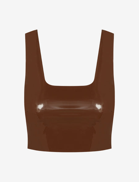 Sale: Faux Patent Leather Crop Top