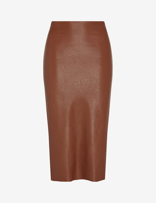 Sale: Faux Leather Midi Skirt