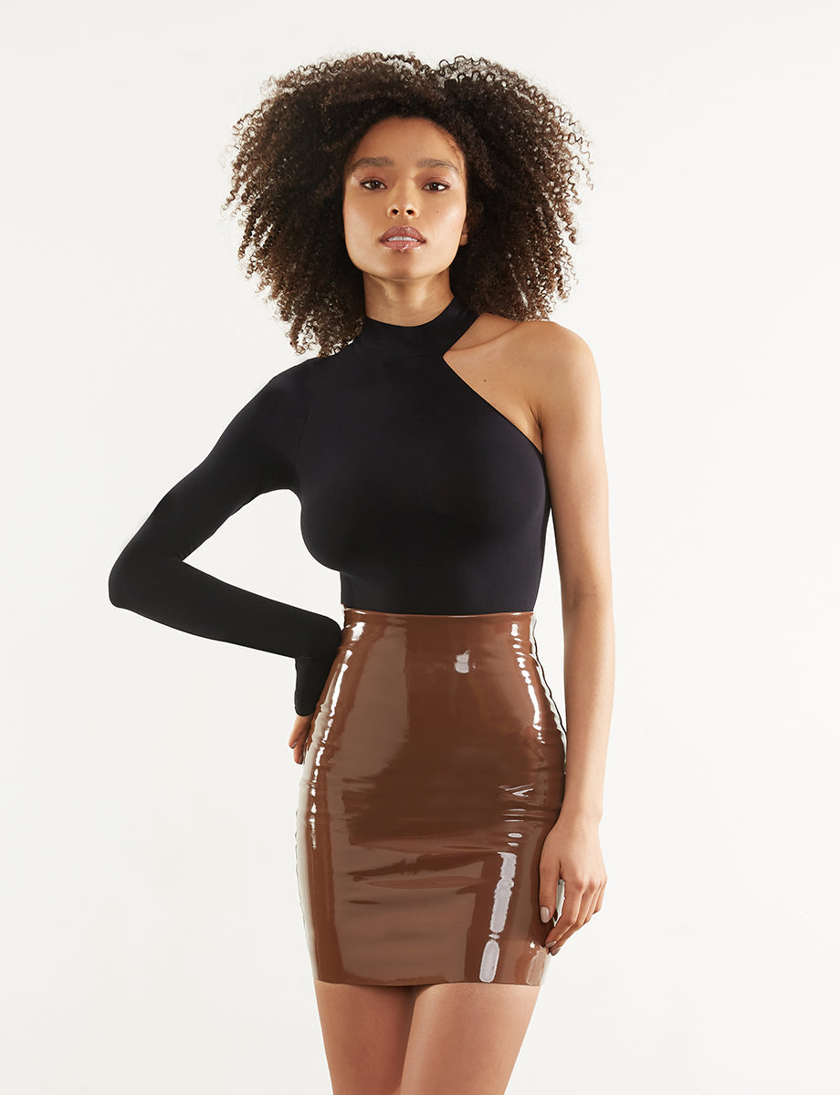Sale: Faux Patent Leather Mini Skirt