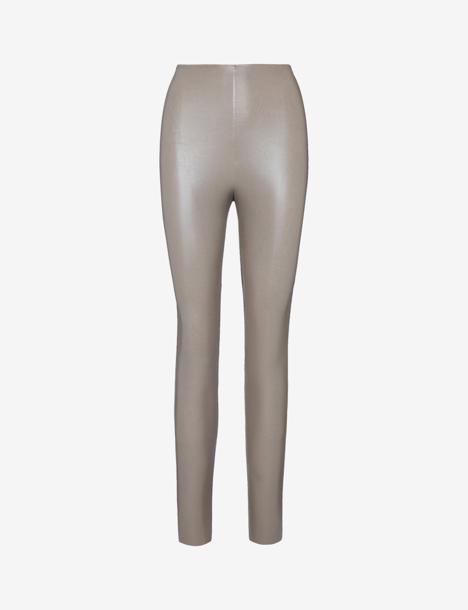 Beige Faux Leather Leggings 