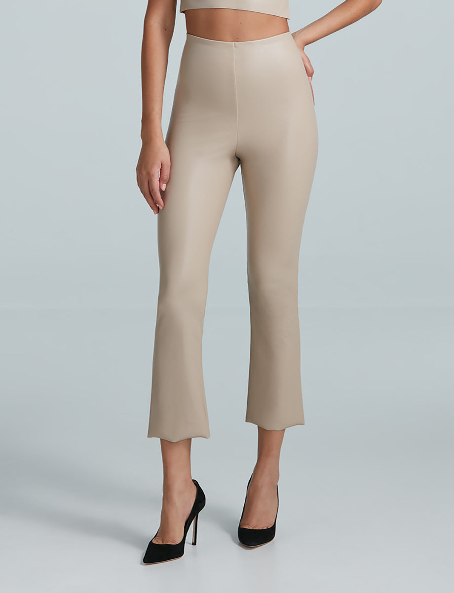 Faux Leather Crop Flare Faux Leather Crop Flare
