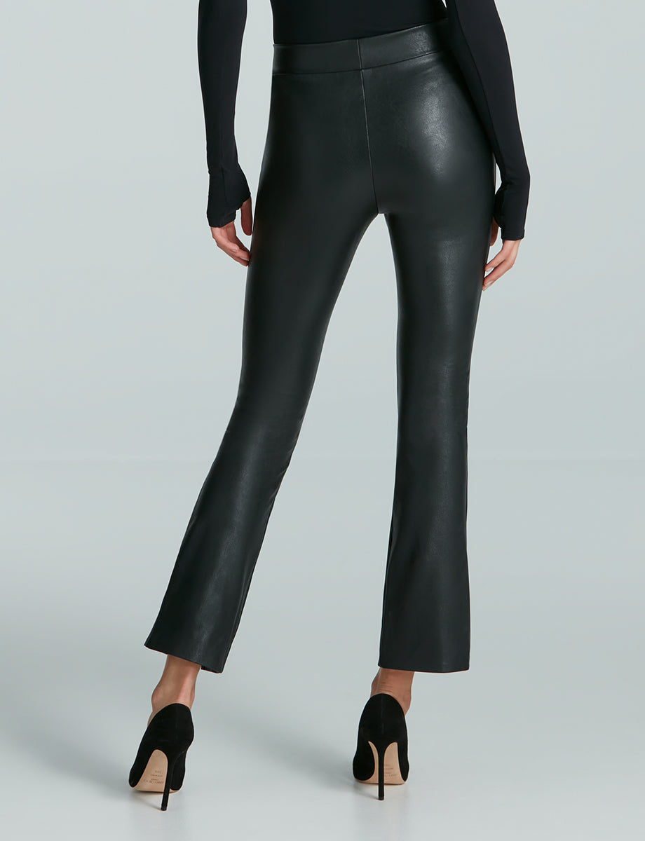 Faux Leather Split Front Pant