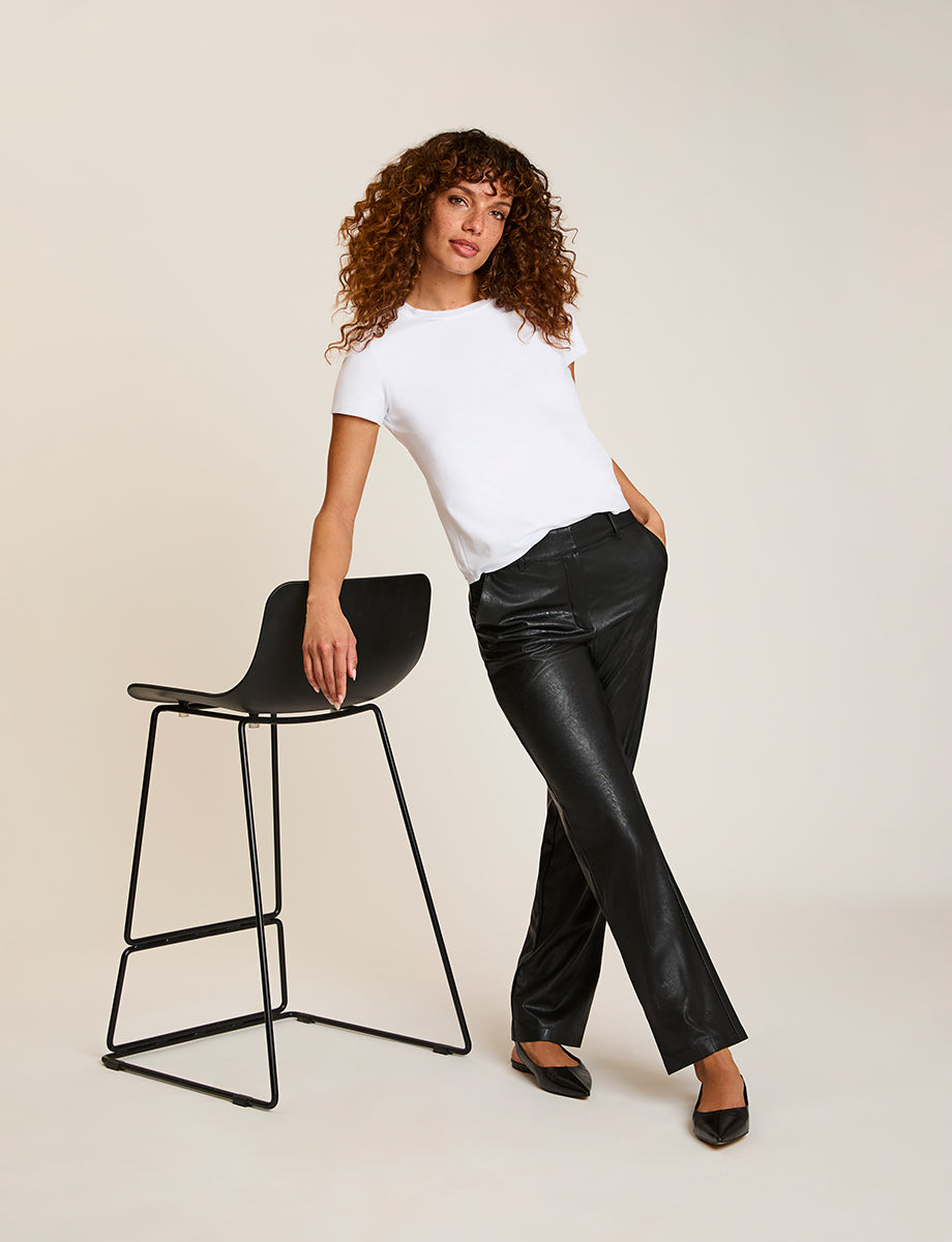 フェティコ　FAUX-LEATHER SATIN TROUSERS フェティコFAUX-LEATHER SATIN TROUSERS