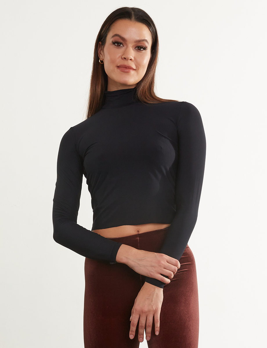 Butter Long Sleeve Cropped Turtleneck Commando