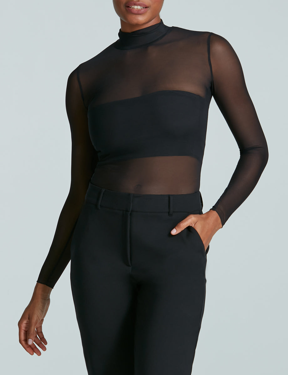 Black Mesh Turtleneck