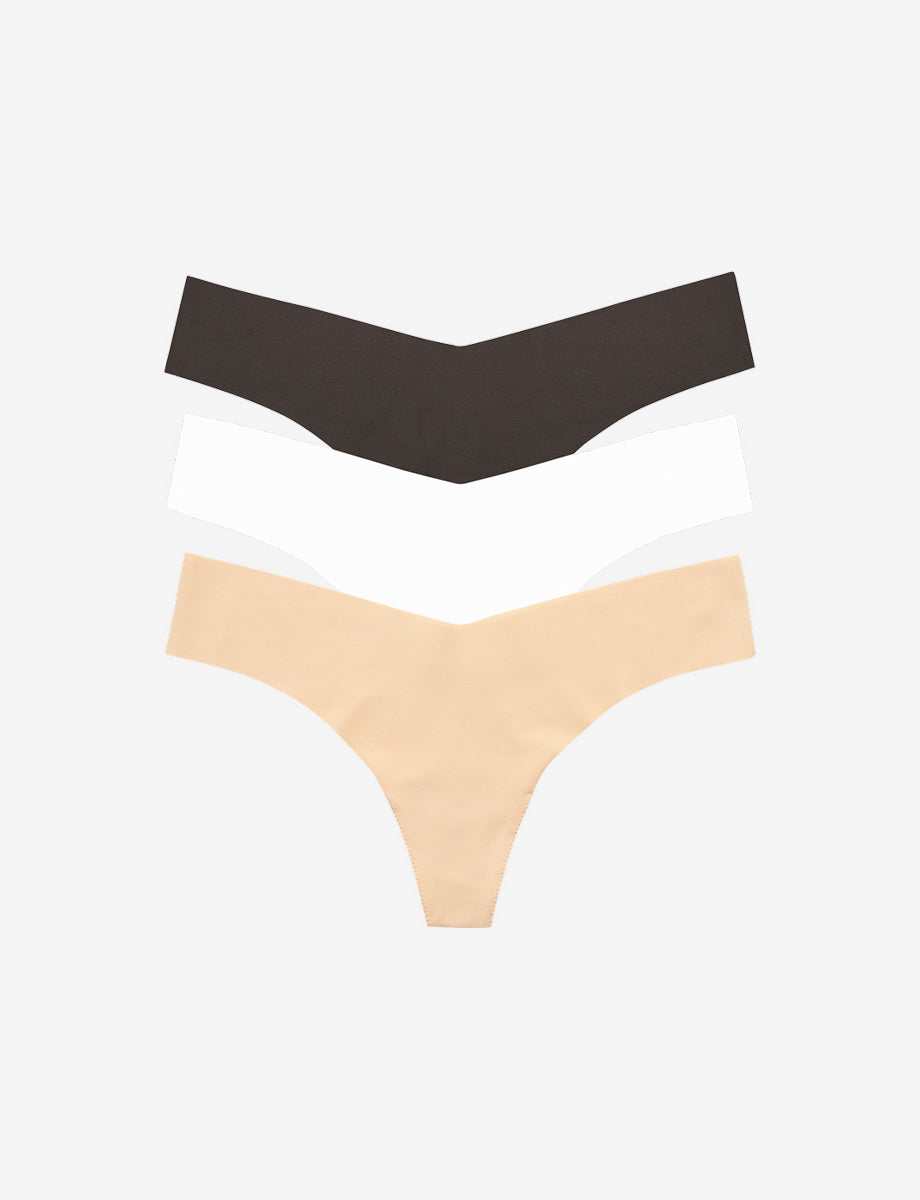 Cotton Thong in Black (Pack)