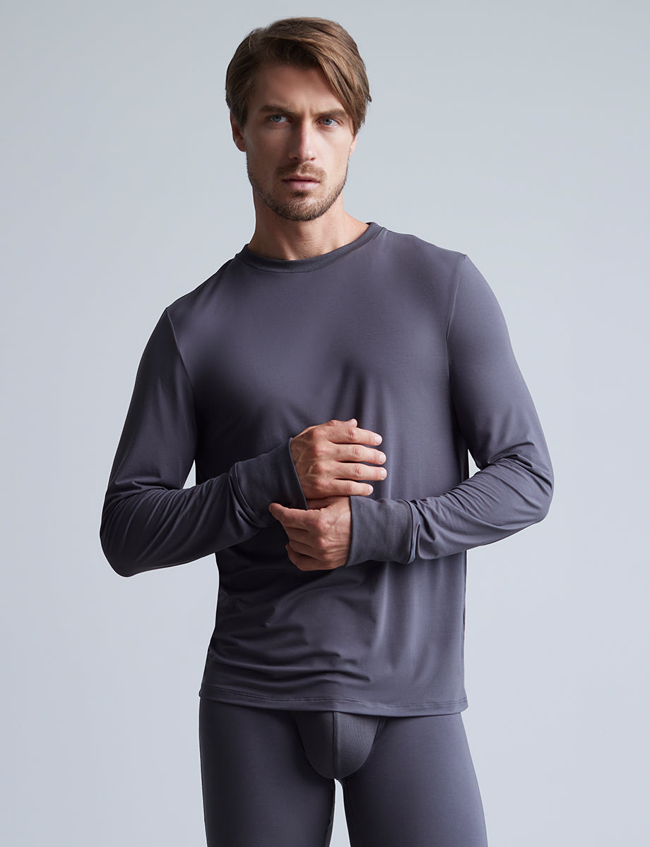 Mens purple thermal shirt sale