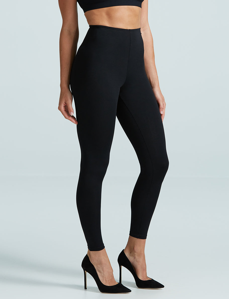 Women's 3/4 leggings in cotton - Black - Dilling