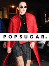 Gigi Hadid in Ballet Body Mockneck Bodysuit Thong