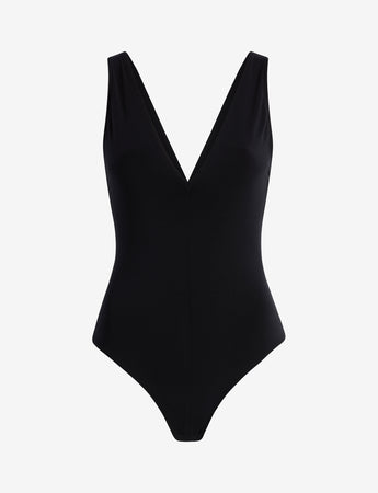 (取寄) コマンドー レディース バター ラグゼ ディープ V ボディスーツ Commando women Butter Luxe Deep V Bodysuit Black Butter Luxe Deep V Bodysuit | Commando®