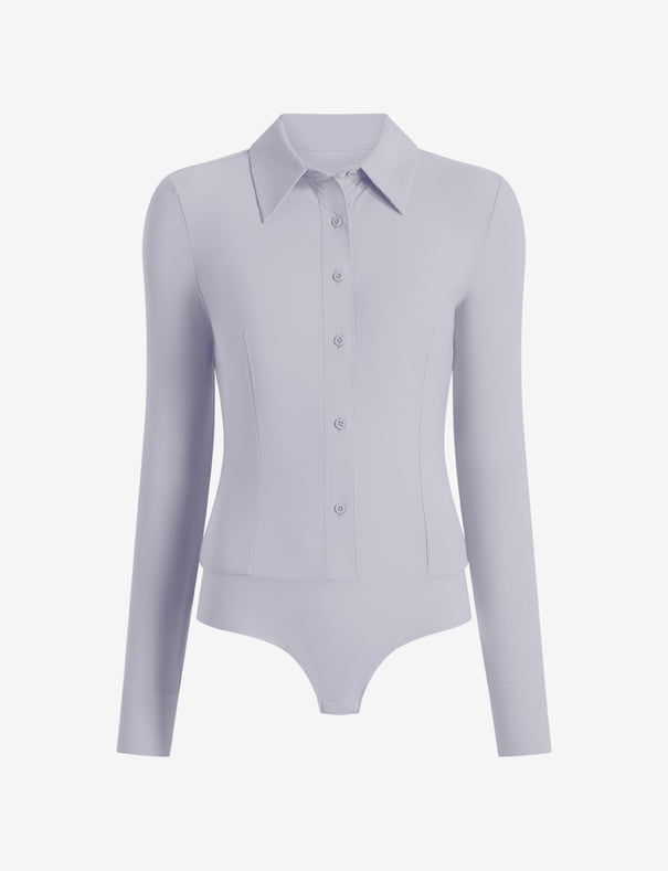 【Determ】Collagen Button Up Bodysuit Collagen Shoulder Cutout Bodysuit – determ;