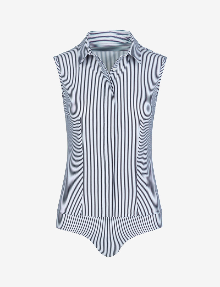Classic Printed Sleeveless Button Down Bodysuit | Commando®