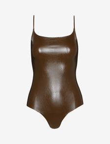 Sale: Faux Leather Cami Bodysuit
