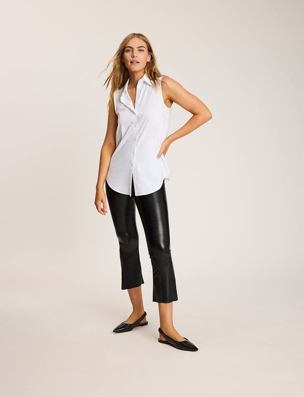 sleeveless dress shirt Classic Sleeveless Oversized Button Down Shirt