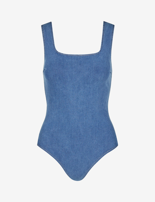 Do It All Denim Squareneck Bodysuit | Commando® Do It All Denim Squareneck Bodysuit | Commando®