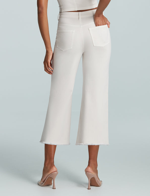 Do It All Denim High Rise Cropped Wide Leg Commando