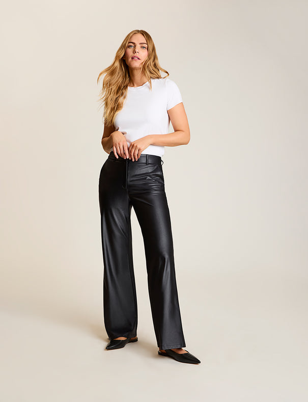 Matte Metallic Wide Leg Trouser | Commando®