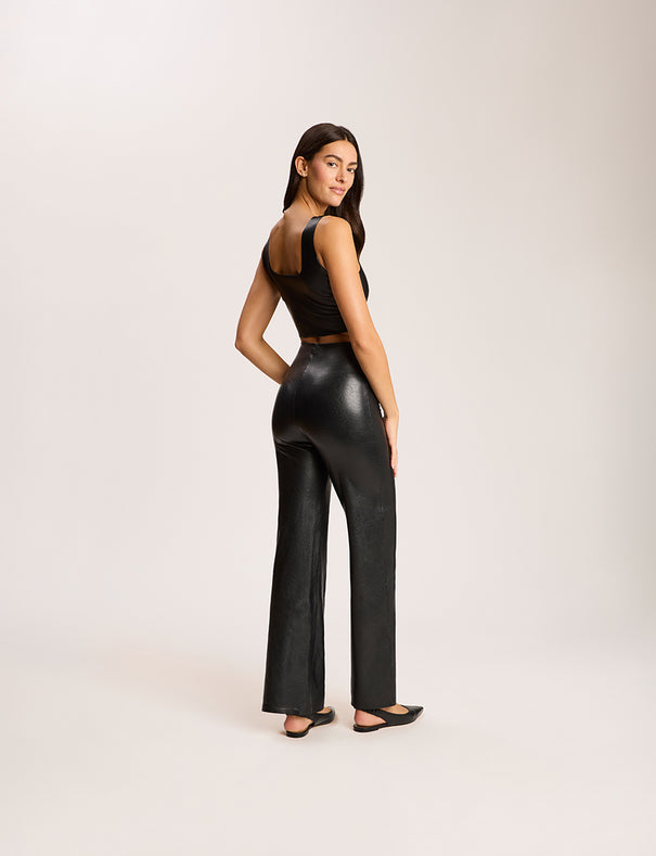 Faux Leather Squareneck Crop Top | Commando®