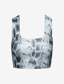 Sale: Faux Leather Animal Squareneck Crop Top