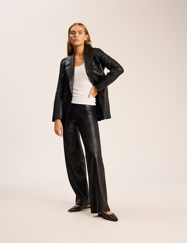 Faux Leather Double-Breasted Jacket | Commando®