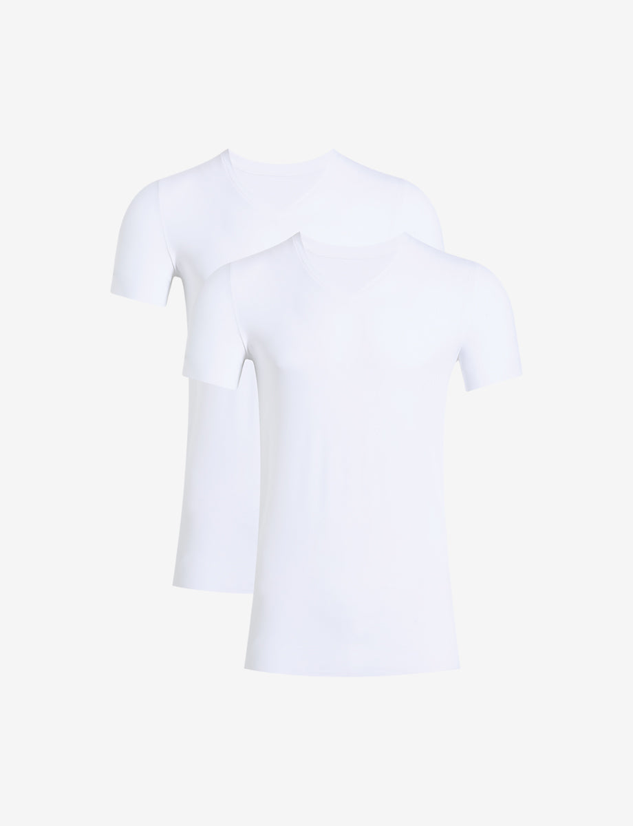 commando Men's Classic Microfiber V-Neck Undershirt 2-Pack