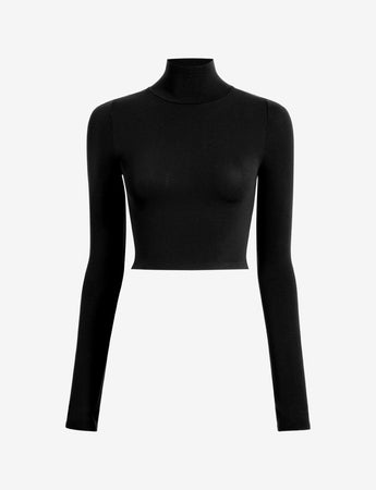 (取寄) コマンドー レディース バレエ ボディ クロップド クルーネック ティー Commando women Ballet Body Cropped Crewneck Tee Black Ballet Body Turtleneck Crop Top | Commando®