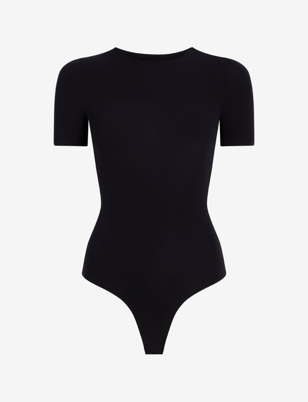 (取寄) コマンドー レディース バレエ ボディ ショートスリーブ ボディスーツ Commando women Ballet Body Shortsleeve Bodysuit Black NEW Commando 'Ballet Body' Short Sleeve Thong Bodysuit Black