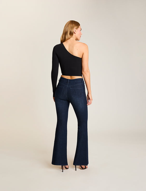 BODILE BODY GLOSS CROP長袖トップス S/M Ballet Body One Shoulder Crop Top with Thumbhole | Commando®