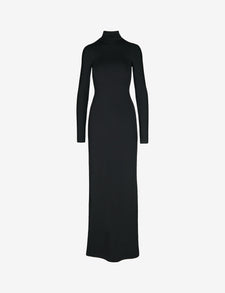 Neoprene Long Sleeve Turtleneck Maxi Dress