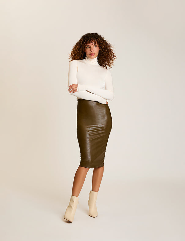 スカート fetico FETICO FAUX-LEATHER MIDI SKIRT Shop Faux Leather Midi Skirt | Commando®