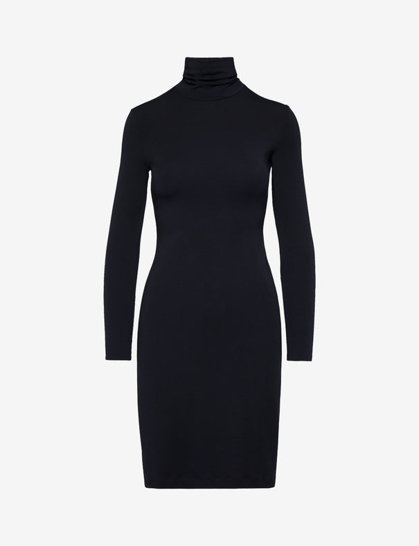 long sleeve turtleneck cocktail dress TERNE Black Turtleneck Minidress