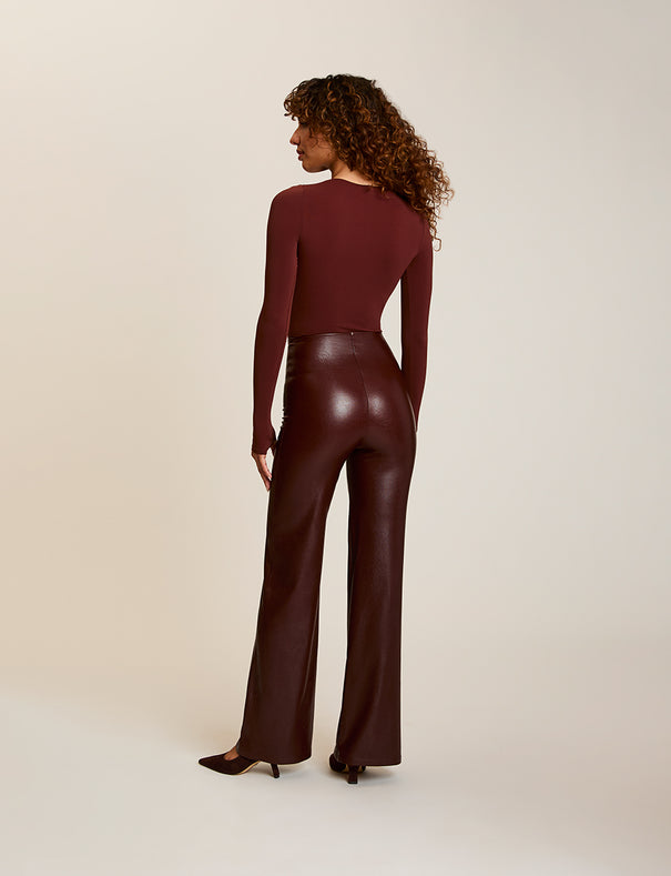 パンツ NUTEMPEROR WIDE PU LEATHER PANTS Wide Leg Cut PU Leather Pants
