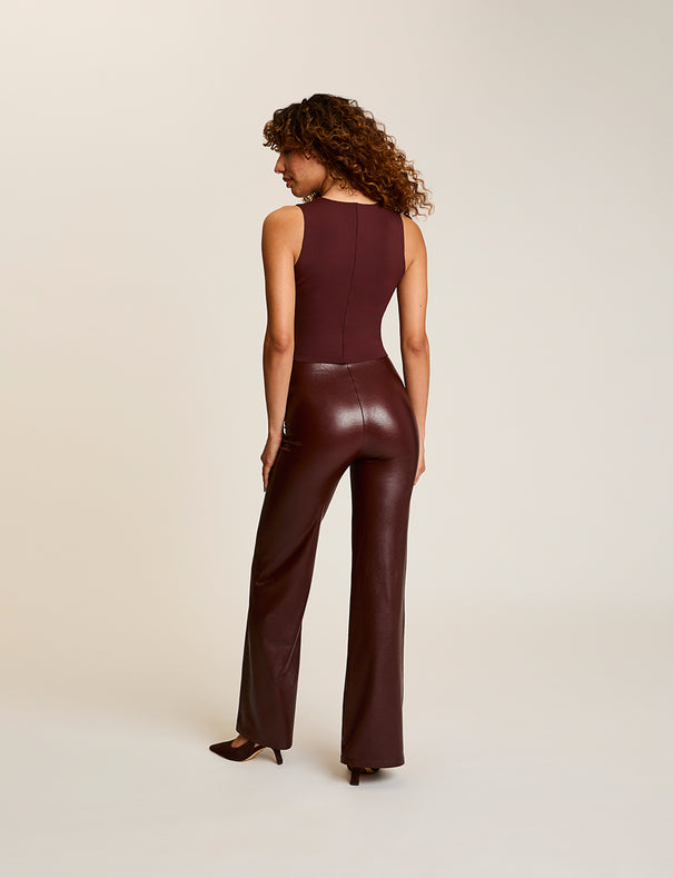 Faux Leather Wide Leg Pant | Commando®