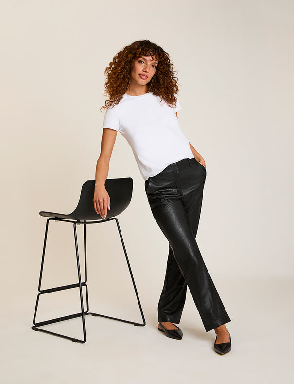 slim fit dress slacks The Jenika High Waist Faux Leather Cargo Pants L / Black slim fit dress slacks The Jenika High Waist Faux Leather Cargo Pants L / Black