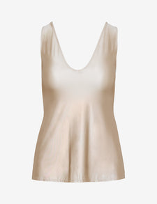 Faux Silk V-Neck Tank