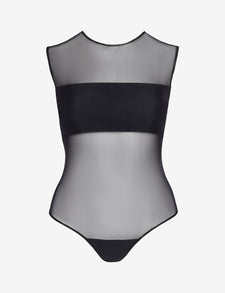 Chic Mesh Signature Paneled Bodysuit