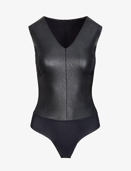 Buy commando Faux Leather One-Shoulder Bodysuit, Black, X-Large at