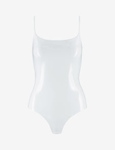 Faux Patent Leather Cami Bodysuit