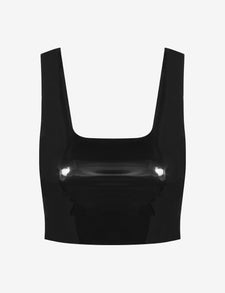Faux Patent Leather Crop Top