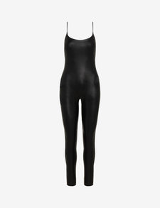 Faux Leather Cami Cat Suit