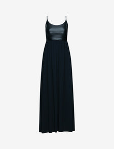 Sale: Faux Leather Microfiber Duo Maxi Dress