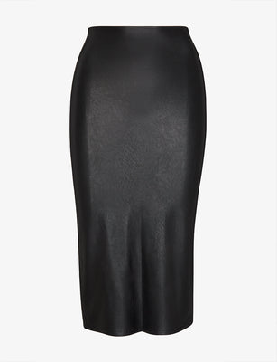 Faux Leather Midi Skirt