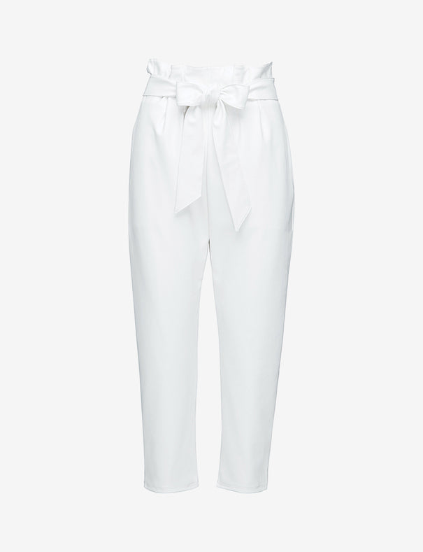 Faux Leather Paperbag Pants