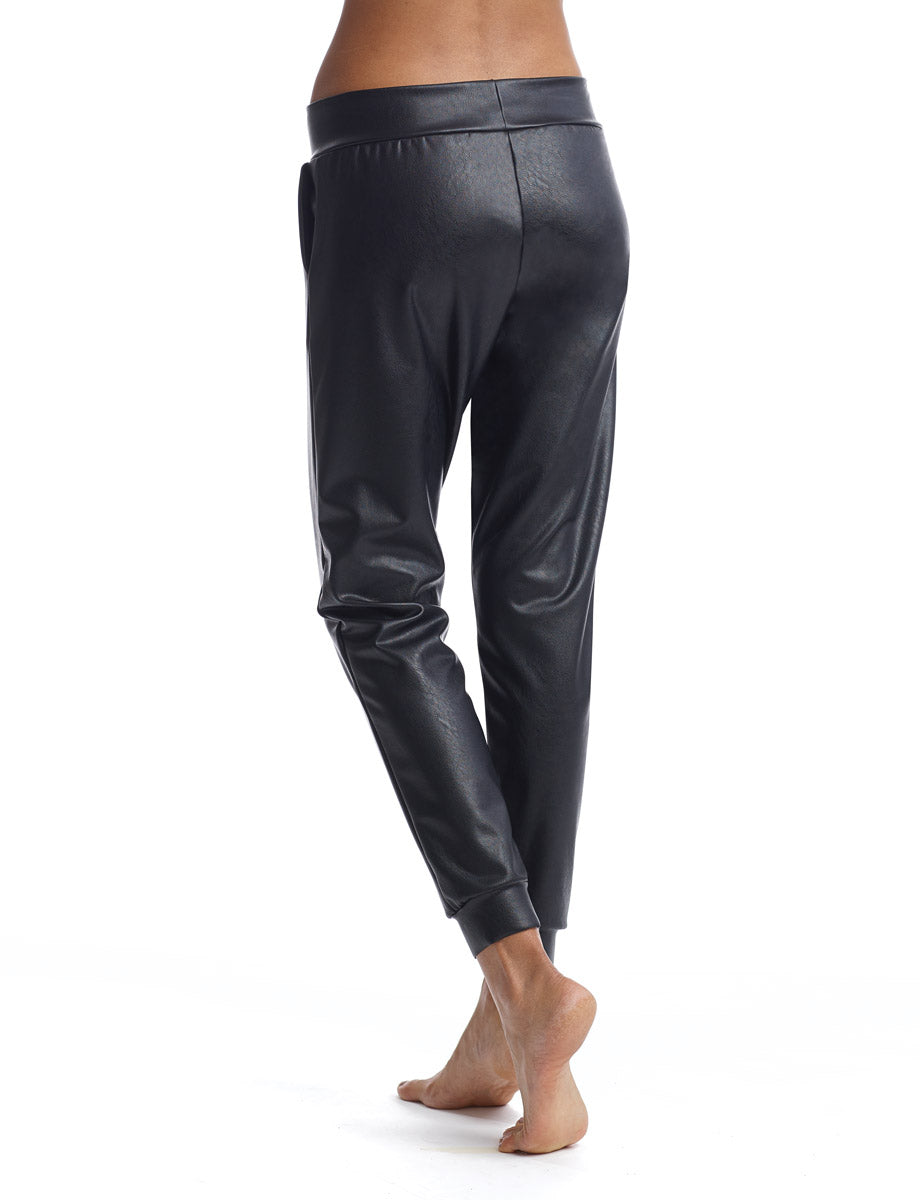 Lightweight Faux-Leather Jogger Pant