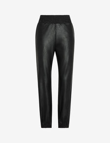 Sale: Faux Leather Smocked Jogger