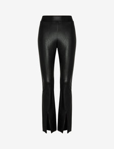 Faux Leather Split Front Pant